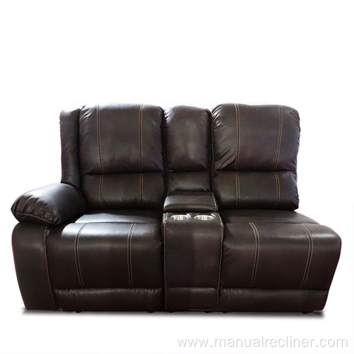 High quality Solid Wood Leather Recliner Corner Sofa